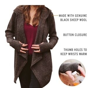 Betabrand Chocolate Brown Wrap Cardigan